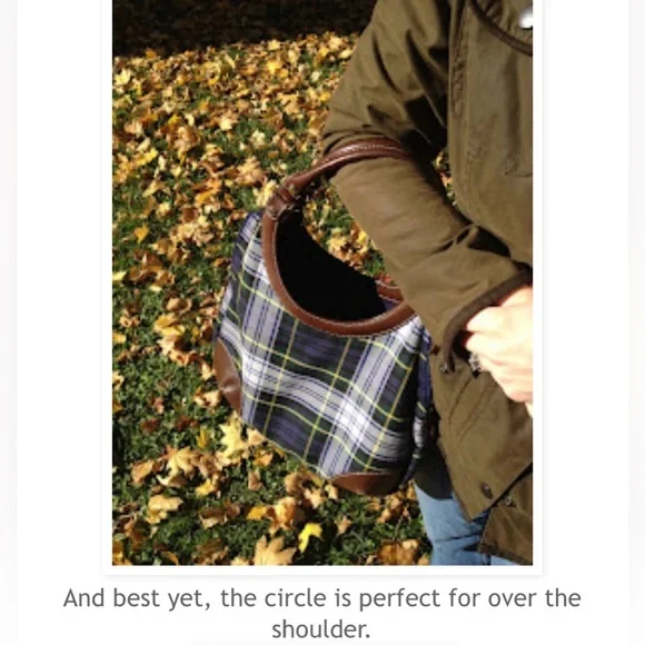 RARE J. McLaughlin Tartan Handbag Vintage Wool /Leather plaid Handbag - Picture 14 of 15